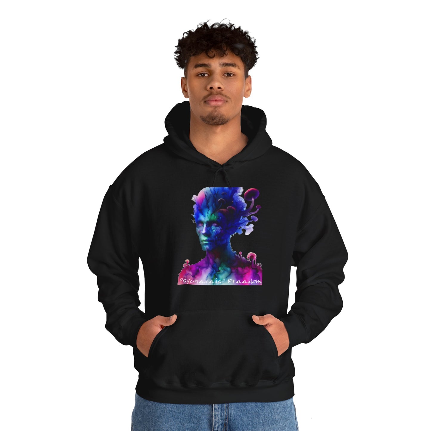 Mycelium Mind Control Black-Unisex Heavy Blend™ Hooded Sweatshirt