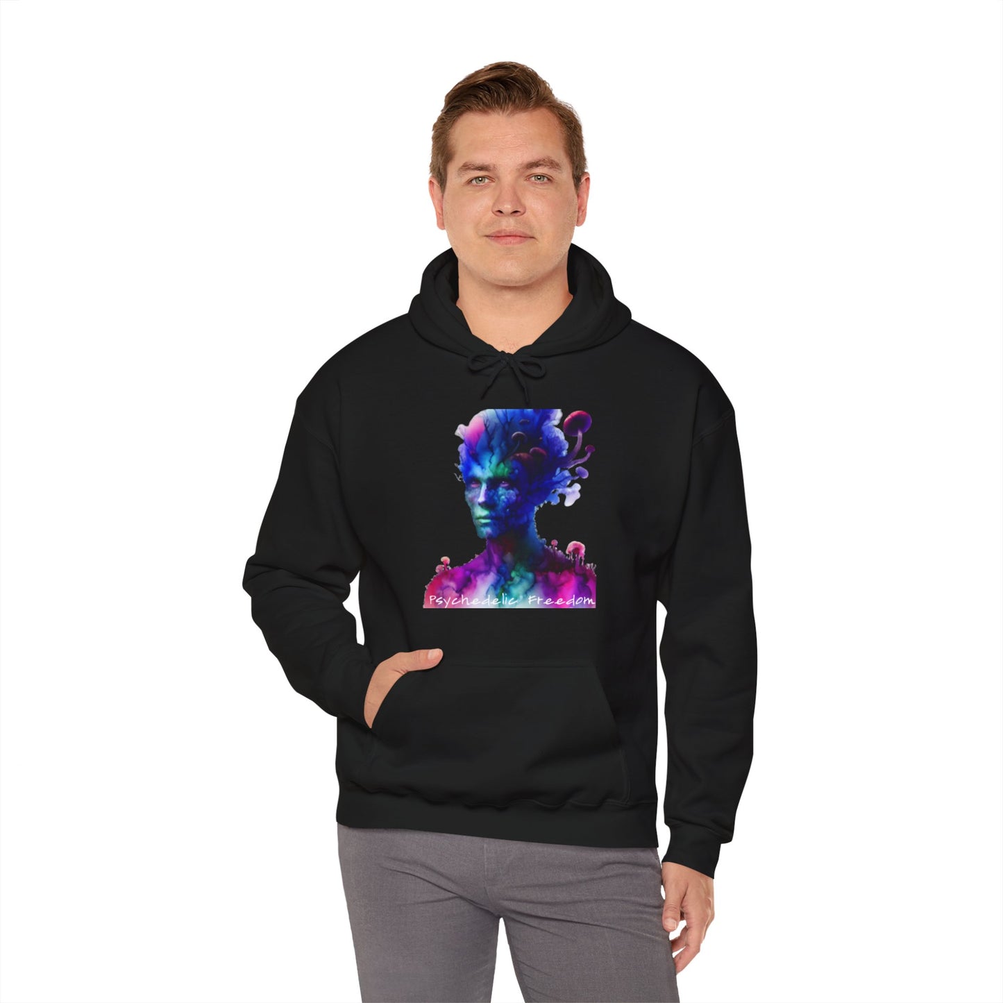 Mycelium Mind Control Black-Unisex Heavy Blend™ Hooded Sweatshirt