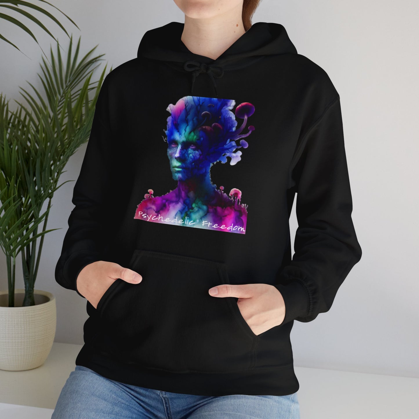 Mycelium Mind Control Black-Unisex Heavy Blend™ Hooded Sweatshirt